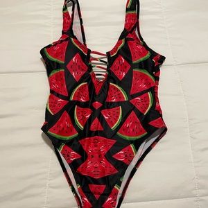 Watermelon shein one piece swimsuit